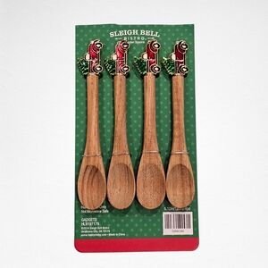 Sleigh Bell Red Truck with Christmas Tree Wooden Spoon 4 Pieces
